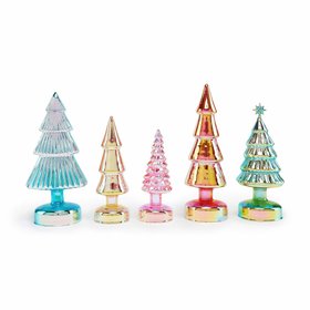 LED-Glas-Tannenbäume Klein – Bunt · 5er-Set · 18–28 cm | MoMA