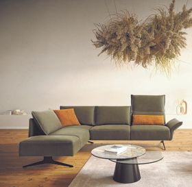 Canapé cuir d'angle dossiers hauts et réglables AM.LEE