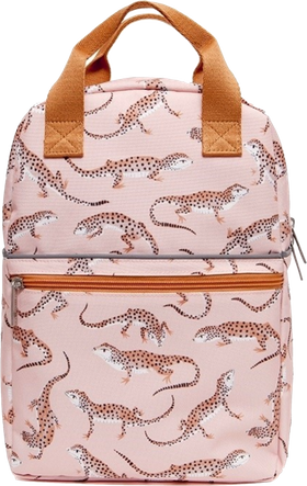 Petit Monkey Small Pink Gecko print backpack