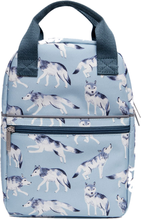 Petit Monkey Small Wolves print backpack