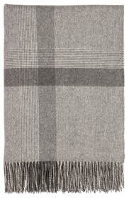 Johnstons of Elgin grey simple check cashmere throw