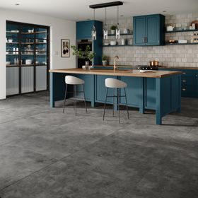 Ares Black Cement Effect Matt Large Porcelain Floor Tile