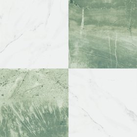 Tile Mountain Marble Chess Effect Green & White Matt Porcelain Tile