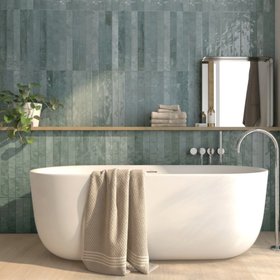 Ponto Blue Stone Effect Gloss Ceramic Wall Tiles From Tile Mountain