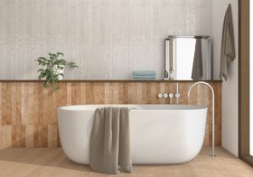 Ponto Teracotta Stone Effect Gloss Ceramic Wall Tile