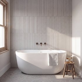 White Slatted Wood Effect Matt Ceramic Wall Tile
