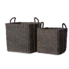 Lucas Square Baskets - Charcoal