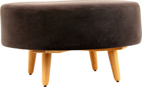 Nordic Round Ottoman charcoal