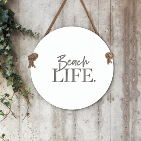 Beach Life Matte White Steel Outdoor Art