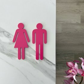 bathroom symbols | hot pink