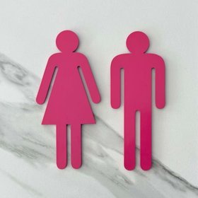 bathroom symbols | hot pink