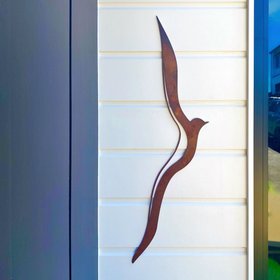 albatross in flight wall art | vertical | corten