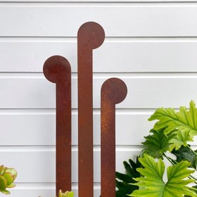 koru garden stakes | corten | set of 3