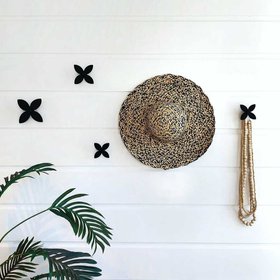 outdoor wall hook frangipani | black | set of 5