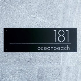 address sign horizontal | large | 60cm x 20cm | choose your steel type