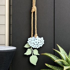 hydrangea wall hanging | pale blue