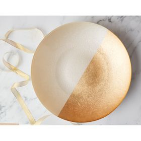 ANTON STUDIO DESIGNS £43.60 White & Gold Fusion Glass Bowl 2 Www.notjustjugs.com