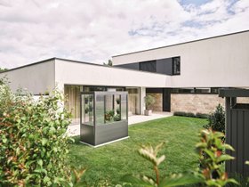 Hochbeet mit Gewächshausaufsatz - biohort FLORENTINA Ambiente