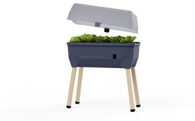 Terrassen-Hochbeet 'Sammy Salad' Anthrazit Mit Haube und Wassertank