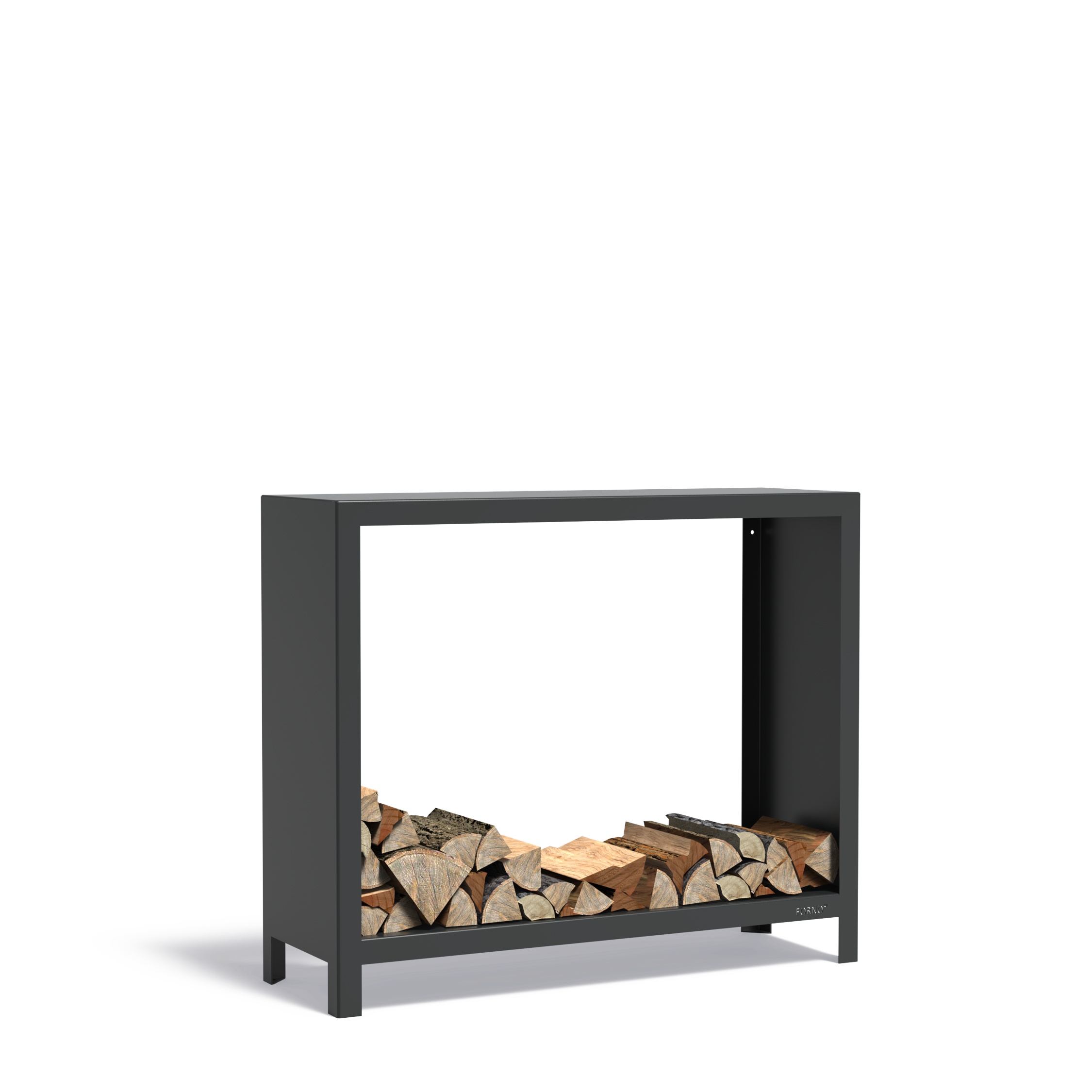 Kaminholzlager schwarz 120 x 40 x 100 cm