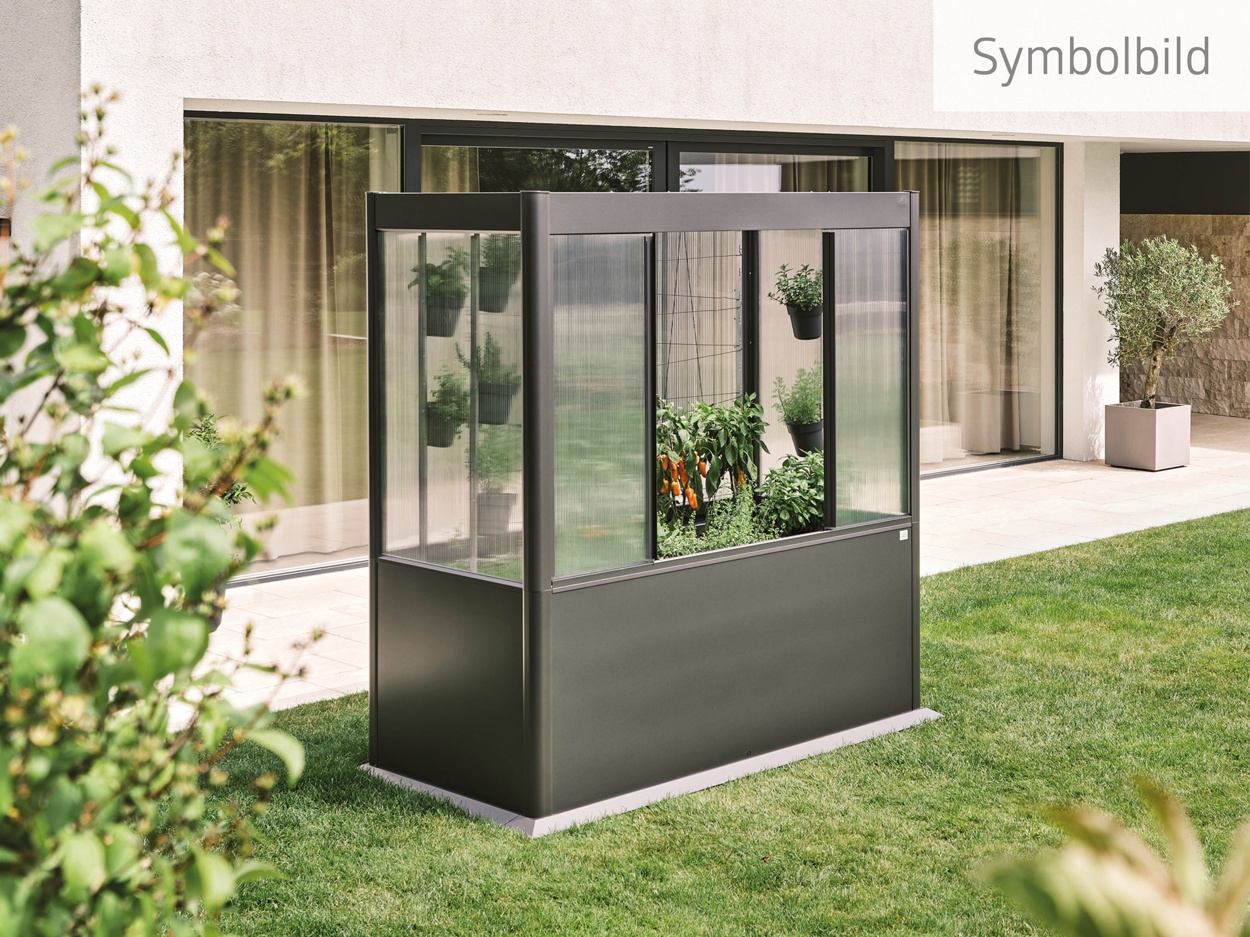 Hochbeet mit Gewächshausaufsatz - biohort FLORENTINA Ambiente
