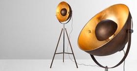 Chicago Tripod Floor Lamp Chicago Table Lamp, Antique Copper &