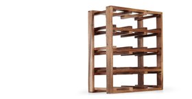 Clover 12 Bottle Wine Rack, Dark Stain Acacia Wood