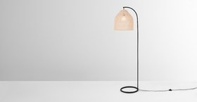 Image of Java Arc Overreach Floor Lamp Java Overreach Table Lamp, Natural
