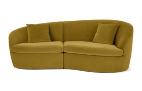 Reisa 3 Seater Sofa, Vintage Gold Velvet