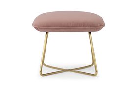 Stanley Footstool, Velvet Vintage Pink