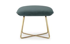 Stanley Footstool, Marine Green Velvet