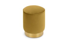 Hetherington Small Brass Base Pouffe, Vintage Gold Velvet