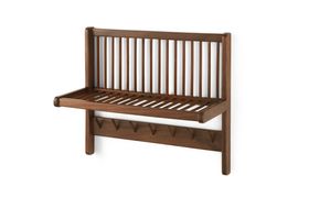 Clover Acacia Wood Wall Mounted Storage Shelf, Natural