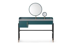 Lali Dressing Table, Teal & Brass