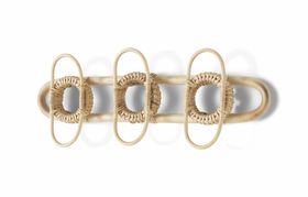 Clare Set of 3 Rattan Wall Hooks, Natural
