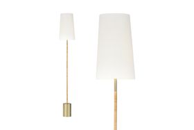 Lou Floor Lamp, Rattan & Brushed Brass