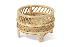 Mandy Low Planter Stand, Natural Rattan