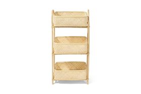 Babbo 3-Tier Storage Basket, Natural Rattan & Bamboo 