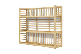 Soren Square Wall Shelf Unit, 60 x 50cm, Natural Rattan