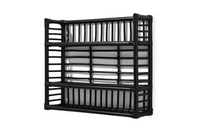 Soren Square Wall Shelf Unit, 60 x 50cm, Black Rattan