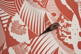 Mini Moderns Moordale Wallpaper, Harvest Orange, 10m Roll