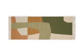 Waltara Flatweave Wool Runner, 75 x 200 cm, Green & Orange