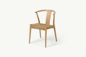 Abbon Woven Dining Chair, Oak Finish