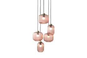 Briz 5 Cluster Light, Pink Glass