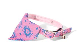 Hiro + Wolf Nebula Cat Collar & Bandana Set, Pink & Blue