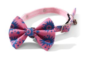 Hiro + Wolf Nebula Cat Collar & Bow Tie Set, Pink & Blue