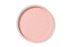 Katie Gillies Maxi Round Tray, 32 cm, Light Pink & White