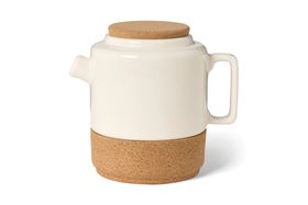 LIGA Teapot, Natural Cork & Cream Ceramic