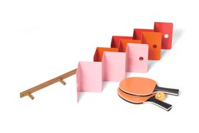 The Art of Ping Pong Zig Zag Sunset Set, Orange Red & Pink