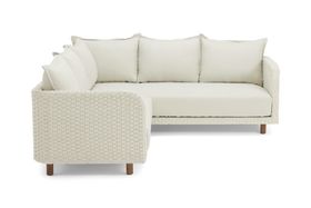 Nayan Woven Garden Corner Sofa, Natural White